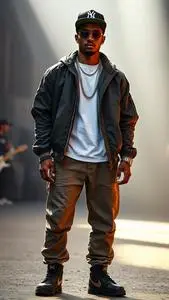 Outfit Wear Rap Concert face swap