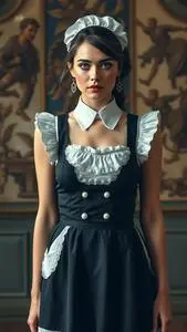 Actual French Maid Outfit Costume face swap