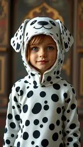 Adorable Dalmatian Girl Costume face swap