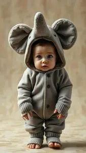 Adorable Elephant Infant Costume face swap