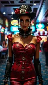 Casino Theme Outfit Woman Costume face swap