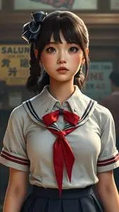 Schoolgirl Costume face swap