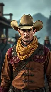 Showdown Cowboy Man Costume face swap
