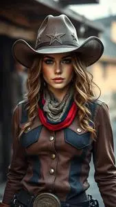 Showdown Sheriff Diva Woman Costume face swap