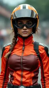 Snappy Racer Woman Costume face swap