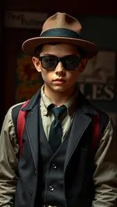 Teen Deluxe Gangster Costume face swap