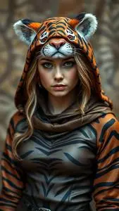Tween Tigress Costume face swap