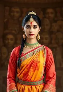 Bengali Folk Dance Dress face swap