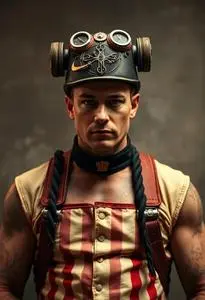 Circus Weightlifter Costume face swap
