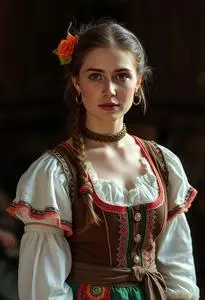 Female Morris Dancer Costume face swap