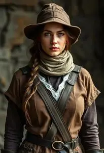 Medieval Huntress Outfit face swap