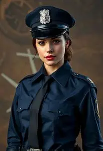 Secy Police Woman Costume face swap