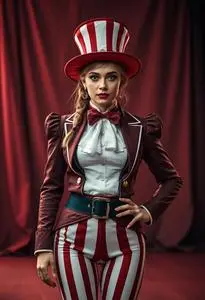 Woman Circus Ringmaster Costume face swap