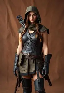 Woman Huntress Costume face swap