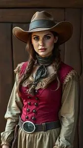 Western Authentic Brothel Babe Costume face swap