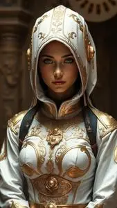 White Touch Gold Outfit face swap