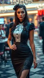 Woman Casino Outfit Dress face swap