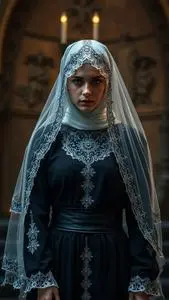 Woman Funeral Clothes Costume face swap