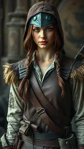 Woman Huntress Costume face swap