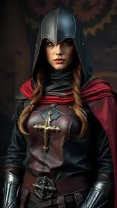 Woman Knight Cosplay Fancy Dress face swap