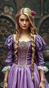 Rapunzel Fancy Dress Face Swap Buy Stock Photo