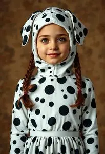 Adorable Dalmatian Girl Costume face swap