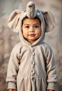 Adorable Elephant Toddler Costume face swap
