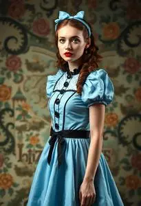 alice in wonderland tim burton blue dress Women's Bohemian Blue Cotton T-Back Maxi Dress main image 1
