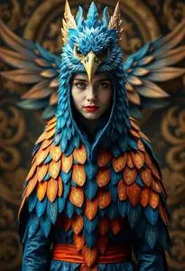 Blue Phoenix Costume face swap