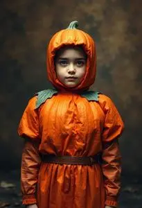 Born Pumpkin Costume face swap
