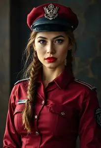 Woman Officer Anita Bribe Costume face swap
