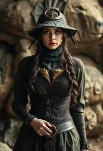 Woman Treasure Huntress Costume face swap