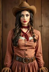 Western Authentic Brothel Babe Costume face swap