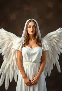 White Angel Wings Costume Extra Large Size Adult face swap