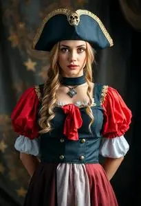 Woman Deluxe Pirate Costume face swap