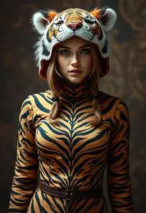 Tween Tigress Costume face swap