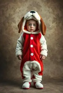 Toddler Saint Bernard Bubble Costume face swap