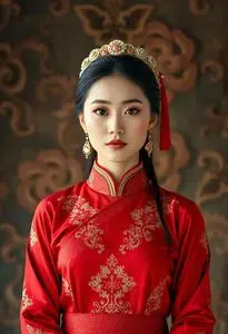 Traditional Vietnamese Woman Clothing Costume face swap