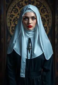 Satanic Nun Costume face swap