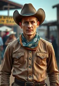 Showdown Cowboy Man Costume face swap