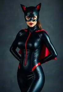 Superheroine Catsuit Costume face swap