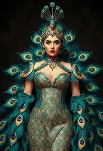 Proud Peacock Woman Costume face swap