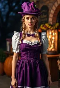 Purple Oktoberfest Costume face swap
