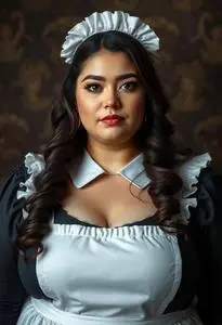 Plus Size Mistress Maid Costume Woman face swap