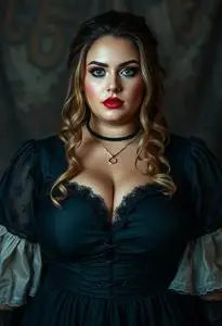 Plus Size Sultry Sinner Woman Costume face swap