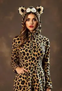 Posh Peanut Adult Lana Leopard Costume face swap