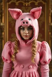 Mrs Piggy Costume face swap