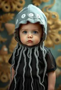 Newborn Jellyfish Costume face swap