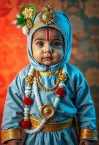 Newborn Sri Krishna Costume face swap