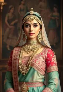 Manyavar Lehenga Costume face swap